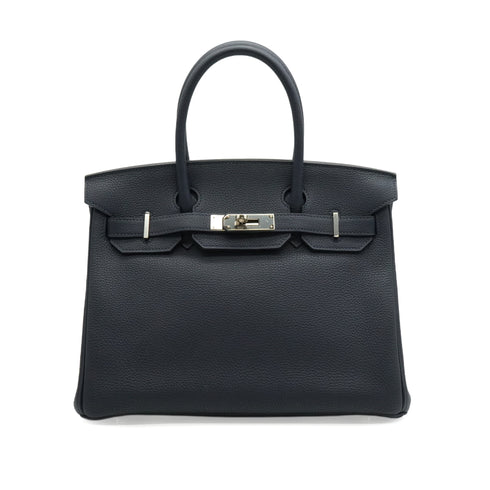 HERMES BIRKIN 30 VERSO BLEU NUIT ORANGE POPPY TOGO HAND BAG 2017 A STAMP PALLADIUM HARDWARE 90351834
