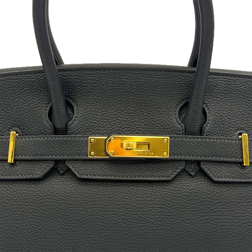 HERMES BIRKIN 30 VERT FONCE TOGO HAND BAG 2014 SQUARE R GOLD HARDWARE 90327248