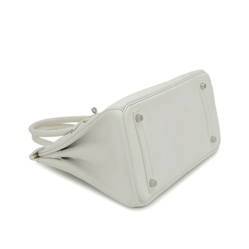 HERMES BIRKIN 30 WHITE COUCHEVEL HAND BAG 2002 SQUARE F PALLADIUM HARDWARE 90331805