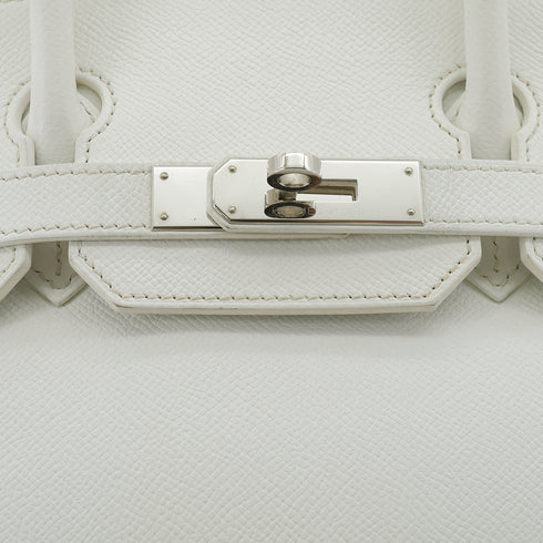 HERMES BIRKIN 30 WHITE COUCHEVEL HAND BAG 2002 SQUARE F PALLADIUM HARDWARE 90331805
