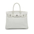 HERMES BIRKIN 30 WHITE TAURILLON CLEMENCE HAND BAG 2007 SQUARE K STAMP PALLADIUM HARDWARE 90331000
