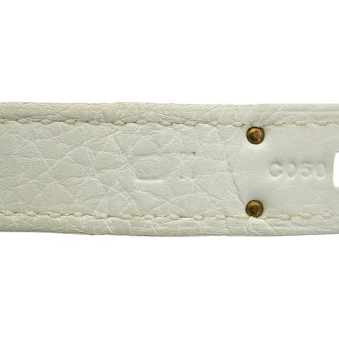 HERMES BIRKIN 30 WHITE TAURILLON CLEMENCE HAND BAG 2011 SQUARE O GOLD HARDWARE 90342570