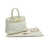 HERMES BIRKIN 30 WHITE TAURILLON CLEMENCE HAND BAG 2011 SQUARE O GOLD HARDWARE 90342570