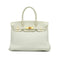 HERMES BIRKIN 30 WHITE TAURILLON CLEMENCE HAND BAG 2011 SQUARE O GOLD HARDWARE 90342570