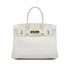 HERMES BIRKIN 30 WHITE TAURILLON CLEMENCE HAND BAG 2016 X STAMP PALLADIUM HARDWARE 90331407