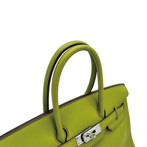 HERMES BIRKIN 35 ANIS GREEN SWIFT HAND BAG 2006 SQUARE J PALLADIUM HARDWARE 90312705