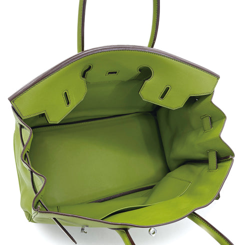 HERMES BIRKIN 35 ANIS GREEN SWIFT HAND BAG 2006 SQUARE J PALLADIUM HARDWARE 90312705