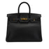 HERMES BIRKIN 35 BLACK ARDENNES HAND BAG 1995 CIRCLE Y GOLD HARDWARE 90339642