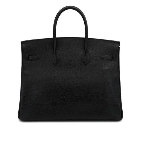 HERMES BIRKIN 35 BLACK ARDENNES HAND BAG 1995 CIRCLE Y GOLD HARDWARE 90339642