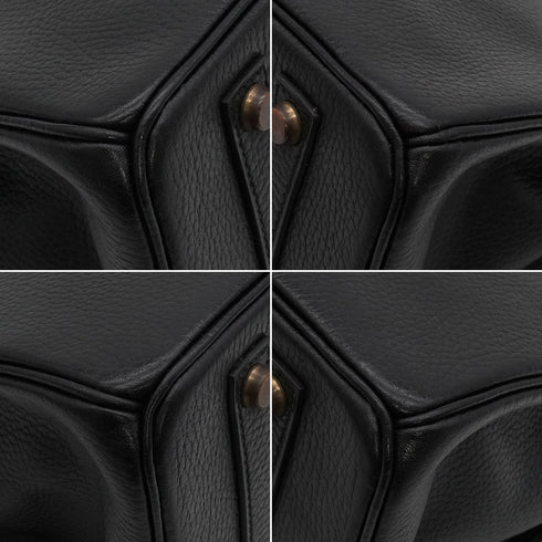 HERMES BIRKIN 35 BLACK ARDENNES HAND BAG 1995 CIRCLE Y GOLD HARDWARE 90339642