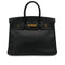 HERMES BIRKIN 35 BLACK ARDENNES HAND BAG 1996 CIRCLE Z GOLD HARDWARE 90325345