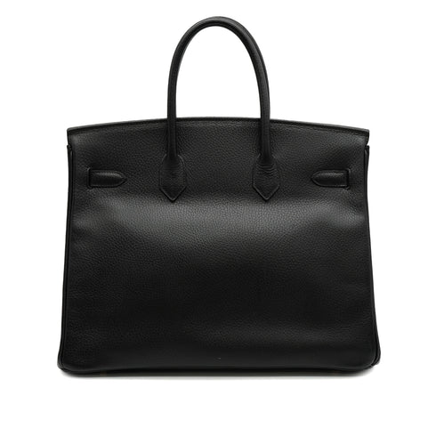 HERMES BIRKIN 35 BLACK ARDENNES HAND BAG 1996 CIRCLE Z GOLD HARDWARE 90334499