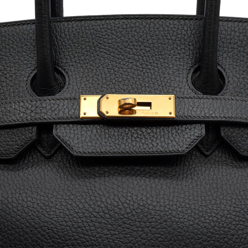 HERMES BIRKIN 35 BLACK ARDENNES HAND BAG 1996 CIRCLE Z GOLD HARDWARE 90334499