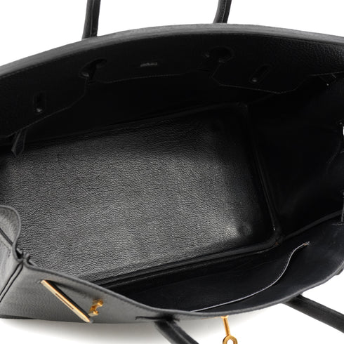 HERMES BIRKIN 35 BLACK ARDENNES HAND BAG 1996 CIRCLE Z GOLD HARDWARE 90334499