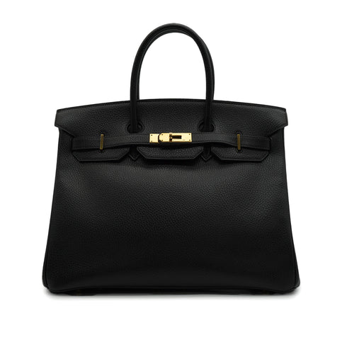 HERMES BIRKIN 35 BLACK ARDENNES HAND BAG 1996 CIRCLE Z GOLD HARDWARE 90343858