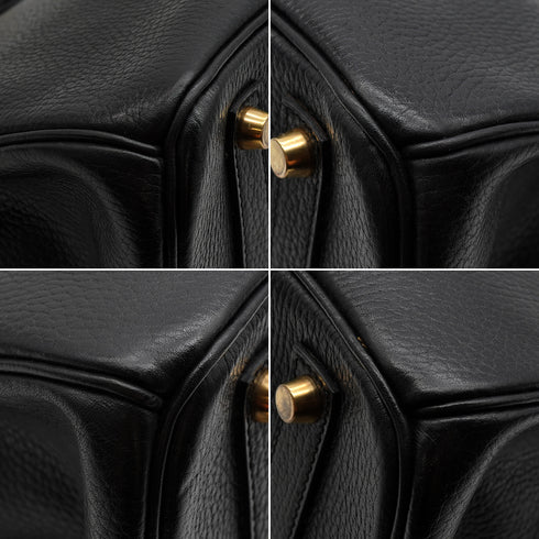 HERMES BIRKIN 35 BLACK ARDENNES HAND BAG 1996 CIRCLE Z GOLD HARDWARE 90343858
