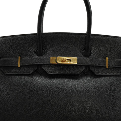 HERMES BIRKIN 35 BLACK ARDENNES HAND BAG 1996 CIRCLE Z GOLD HARDWARE 90343858
