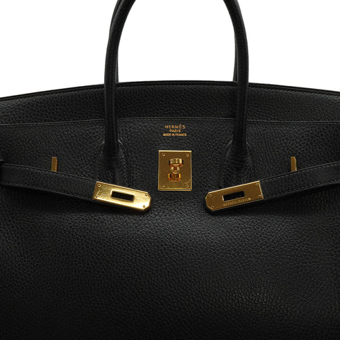 HERMES BIRKIN 35 BLACK ARDENNES HAND BAG 1996 CIRCLE Z GOLD HARDWARE 90343858