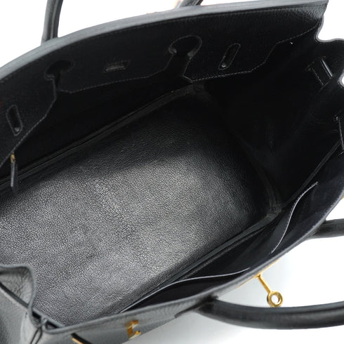 HERMES BIRKIN 35 BLACK ARDENNES HAND BAG 1996 CIRCLE Z GOLD HARDWARE 90343858