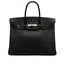 HERMES BIRKIN 35 BLACK ARDENNES HAND BAG 1997 SQUARE A GOLD HARDWARE 90315619