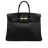HERMES BIRKIN 35 BLACK ARDENNES HAND BAG 1997 SQUARE A GOLD HARDWARE 90315619