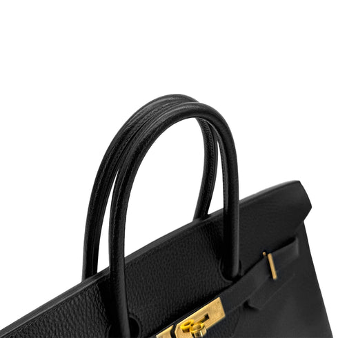 HERMES BIRKIN 35 BLACK ARDENNES HAND BAG 1997 SQUARE A GOLD HARDWARE 90315619