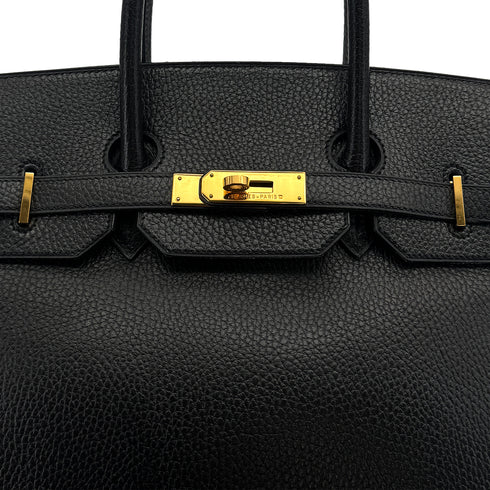 HERMES BIRKIN 35 BLACK ARDENNES HAND BAG 1997 SQUARE A GOLD HARDWARE 90315619