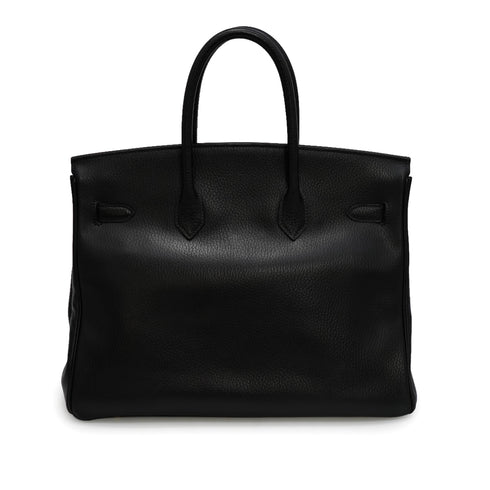 HERMES BIRKIN 35 BLACK ARDENNES HAND BAG 1997 SQUARE A GOLD HARDWARE 90345057