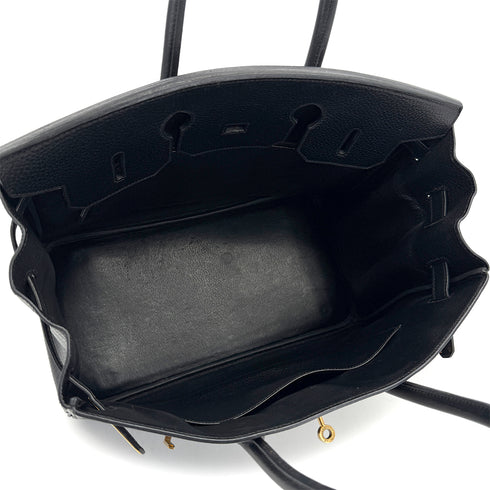 HERMES BIRKIN 35 BLACK ARDENNES HAND BAG 1998 SQUARE B GOLD HARDWARE 90318615