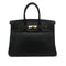 HERMES BIRKIN 35 BLACK ARDENNES HAND BAG 1998 SQUARE B GOLD HARDWARE 90318615