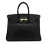 HERMES BIRKIN 35 BLACK ARDENNES HAND BAG 1998 SQUARE B GOLD HARDWARE 90318615