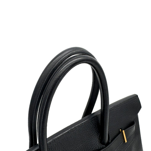 HERMES BIRKIN 35 BLACK ARDENNES HAND BAG 1998 SQUARE B GOLD HARDWARE 90318615