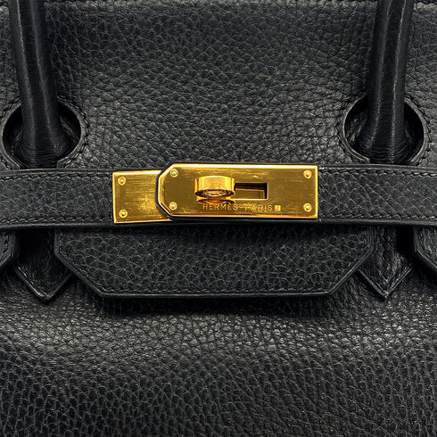 HERMES BIRKIN 35 BLACK ARDENNES HAND BAG 1999 SQUARE C GOLD HARDWARE 90327307