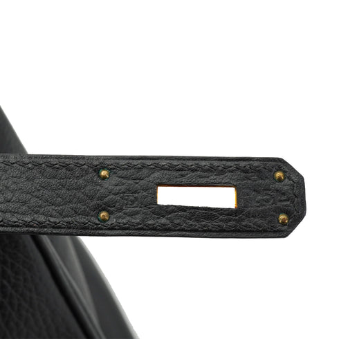 HERMES BIRKIN 35 BLACK ARDENNES HAND BAG 2000 SQUARE D GOLD HARDWARE 90334135