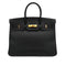 HERMES BIRKIN 35 BLACK ARDENNES HAND BAG 2000 SQUARE D GOLD HARDWARE 90334135
