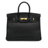 HERMES BIRKIN 35 BLACK ARDENNES HAND BAG 2000 SQUARE D GOLD HARDWARE 90334135