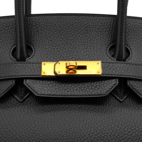 HERMES BIRKIN 35 BLACK ARDENNES HAND BAG 2000 SQUARE D GOLD HARDWARE 90334135