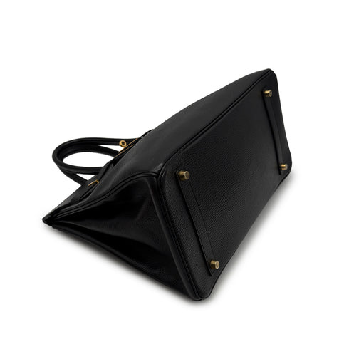 HERMES BIRKIN 35 BLACK ARDENNES HAND BAG 2000 SQUARE D GOLD HARDWARE 90314320