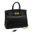 HERMES BIRKIN 35 BLACK ARDENNES HAND BAG 2002 SQUARE F GOLD HARDWARE 90328122