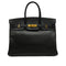 HERMES BIRKIN 35 BLACK ARDENNES HAND BAG 2002 SQUARE F GOLD HARDWARE 90328122