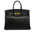 HERMES BIRKIN 35 BLACK ARDENNES HAND BAG 2002 SQUARE F GOLD HARDWARE 90328122