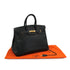 HERMES BIRKIN 35 BLACK ARDENNES HAND BAG 2002 SQUARE F GOLD HARDWARE 90323088