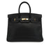 HERMES BIRKIN 35 BLACK ARDENNES HAND BAG 2002 SQUARE F GOLD HARDWARE 90323088