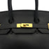 HERMES BIRKIN 35 BLACK ARDENNES HAND BAG 2002 SQUARE F GOLD HARDWARE 90323088