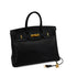 HERMES BIRKIN 35 BLACK ARDENNES HAND BAG 2002 SQUARE F GOLD HARDWARE 90347759