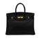 HERMES BIRKIN 35 BLACK ARDENNES HAND BAG 2002 SQUARE F GOLD HARDWARE 90347759