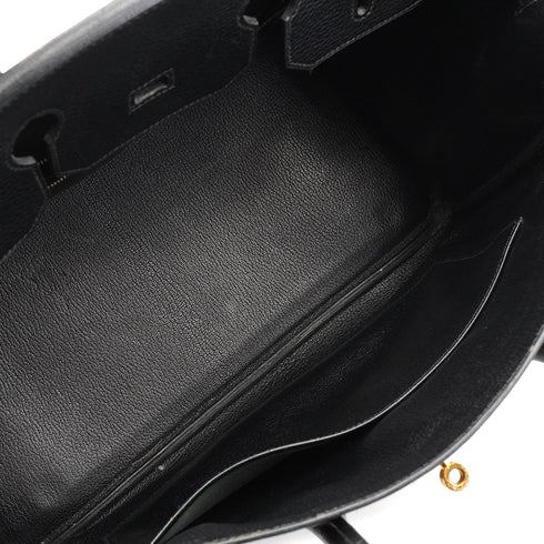 HERMES BIRKIN 35 BLACK ARDENNES HAND BAG 2002 SQUARE F GOLD HARDWARE 90347759