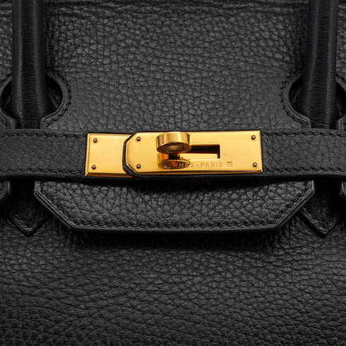 HERMES BIRKIN 35 BLACK ARDENNES HAND BAG GOLD HARDWARE 90327985