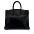 HERMES BIRKIN 35 BLACK BOXCALF HAND BAG 2002 SQUARE F PALLADIUM HARDWARE 90323080