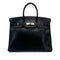HERMES BIRKIN 35 BLACK BOXCALF HAND BAG 2002 SQUARE F PALLADIUM HARDWARE 90323080